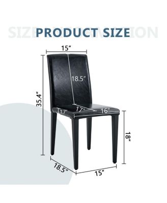 Minimalist PU Leather Dining Chair with Metal Legs