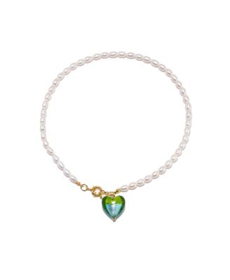 Esmee Glaze Heart Pendant Baroque Pearl Necklace