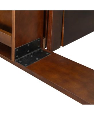 Daybed with Removable Desk, Storage Drawers & Hydraulic Side Table