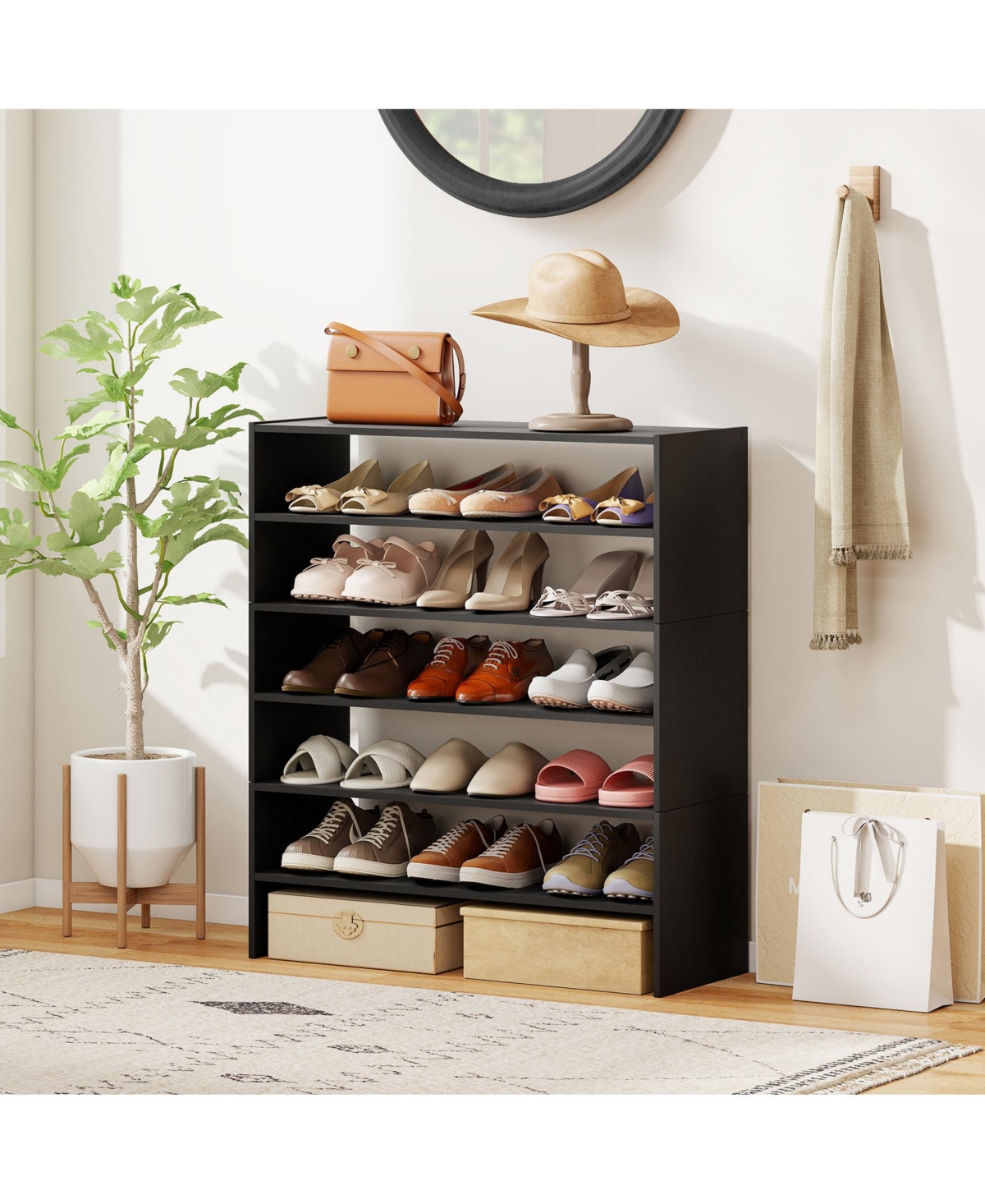 Slickblue 6-Tier Shoe Organizer Rack for Entryway with Anti-Tipping
