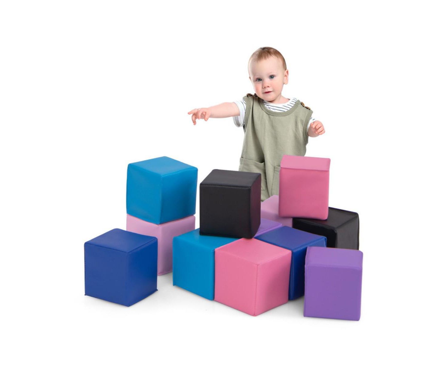 Детский конструктор HONGGE Soft Foam Stacking Sensory Learning 12-Piece Building Set, Ages 3+, цвет: Разноцветный — фото 5