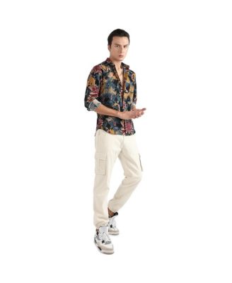 Men's Multicolour Artistic Flowers Shirt