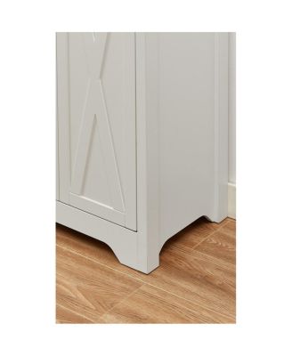 TV Cabinet Set: 113.5"W Wall Unit with 2 Sideboards, White/Walnut