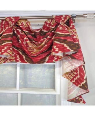 Begonia 3-S Victory 100% Cotton Tab Top Swag Window Curtain 54" x 25" Red