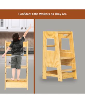 Streamdale Adjustable Kids' Kitchen Step Stool, Safety Rail