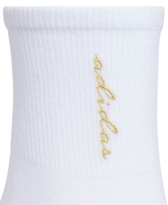Women's Embroidered Logo Detail Quarter High Socks, 3-Pack