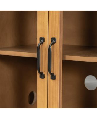 Streamdale Stylish 4-door storage cabinet for living/dining room entrance, large, natural