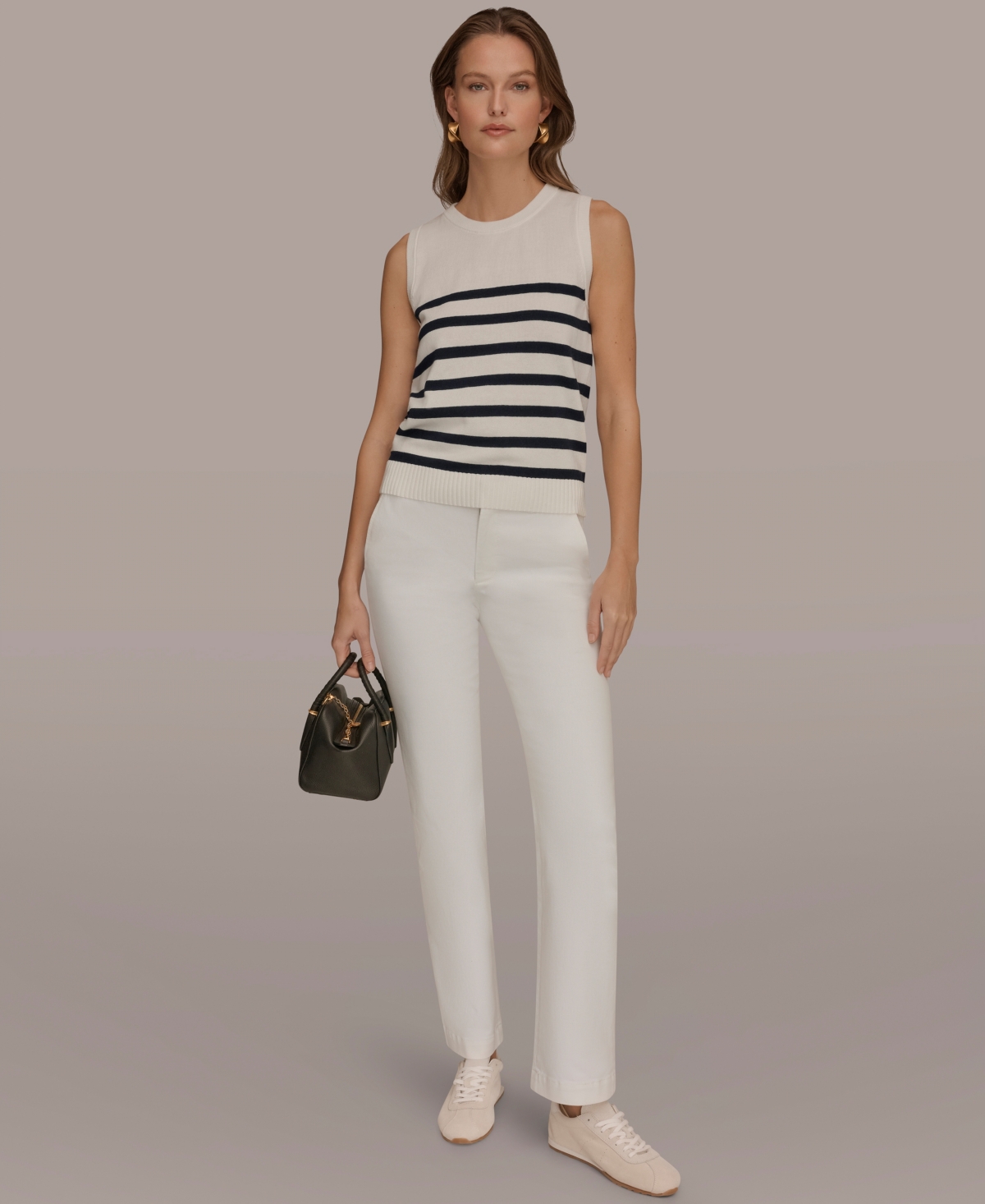 Donna Karan Weekend Women's Crew Neck Stripe Sweater