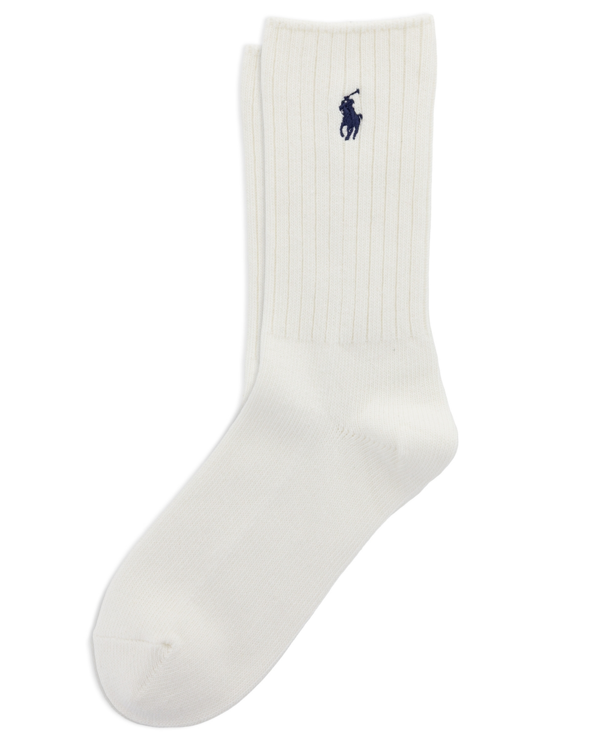 Polo Ralph Lauren Women's Classic Ribbed Crew Socks 79104 In White