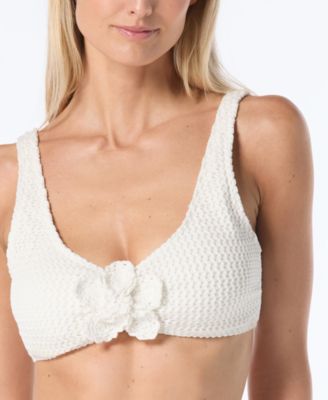 Women's V-Neck Crochet Swim Bra Top