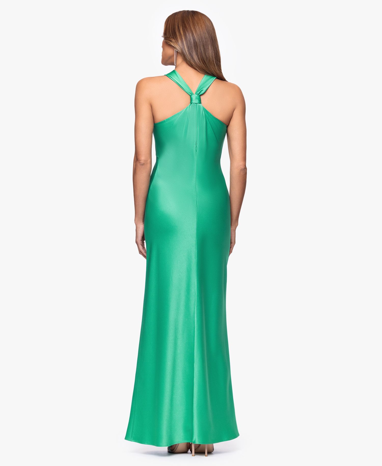 Women's Long Satin Cowl Neck Gown