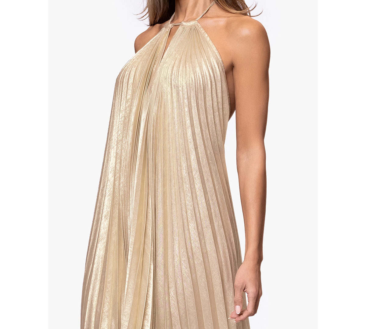 Xscape Women's Pleated Halter Neck Ball Gown