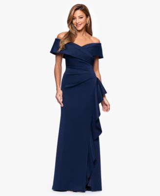 Women's Sweetheart Neck Side Ruffle Off-The-Shoulder Long Dress