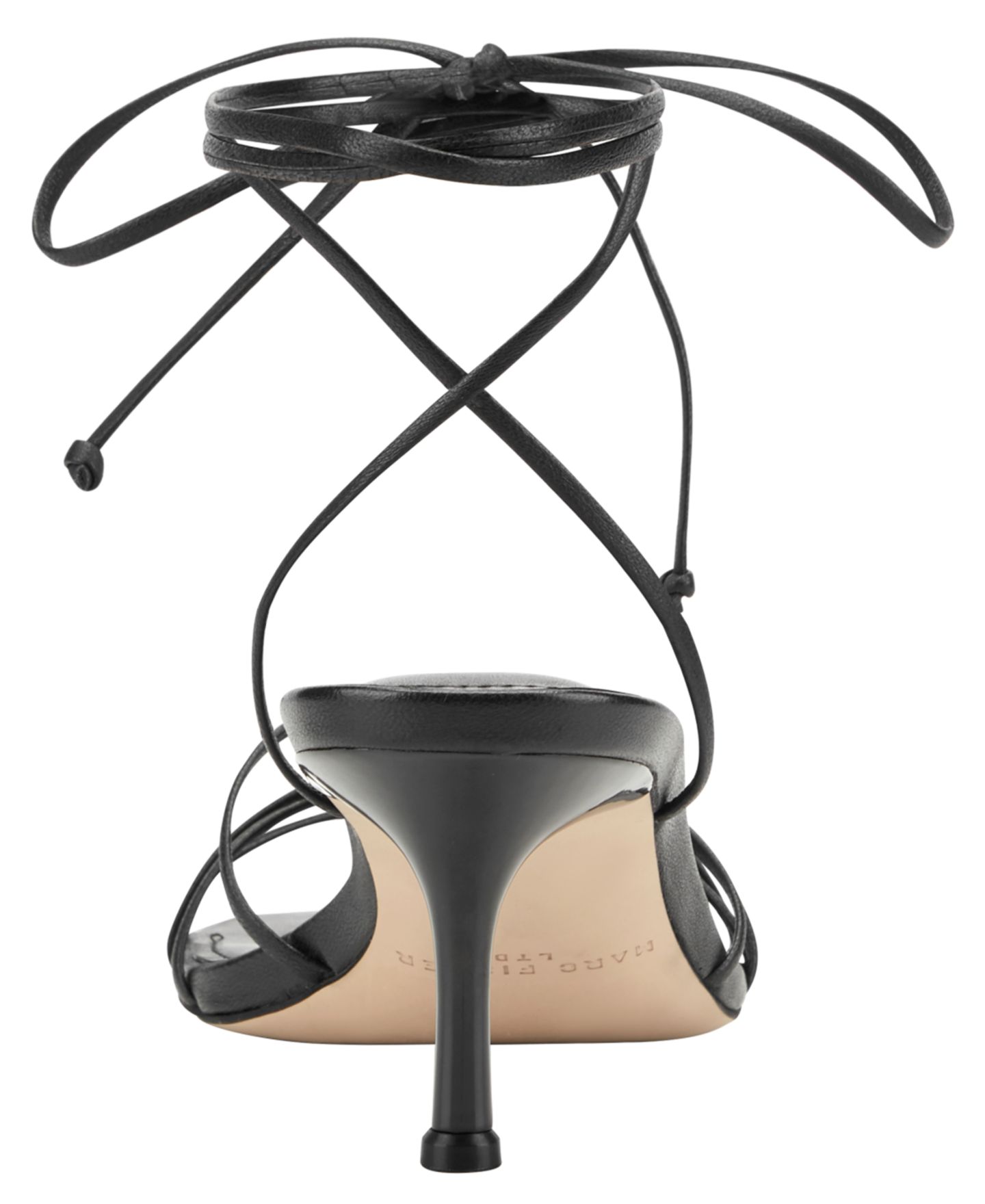 Женские сандалии Marc Fisher LTD Gineva Strappy Tie-Up Dress Sandals, цвет: Чёрный кожаный — фото 3