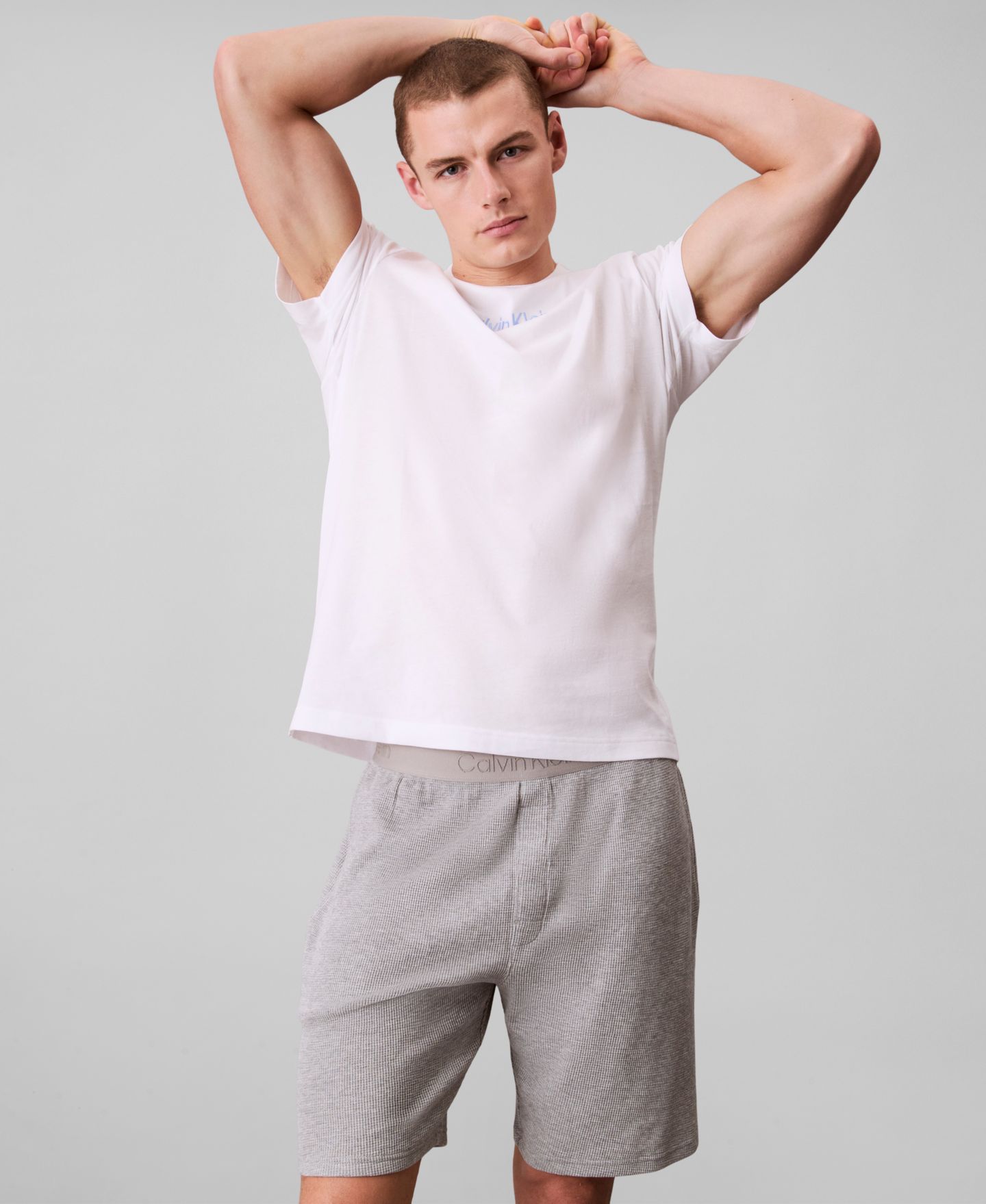 Мужская пижамная свитшоты Calvin Klein с круглым вырезом, цвет: Белый — фото 3