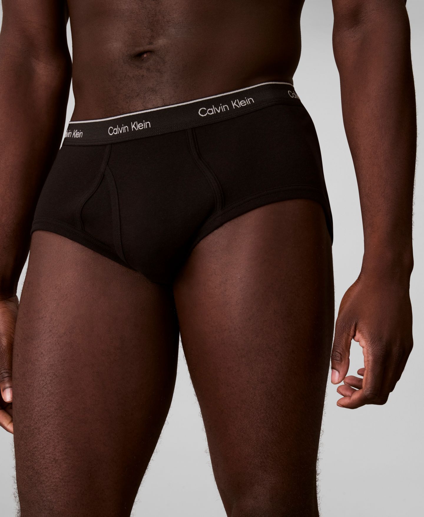 Трусы-брифы Bonus для мужчин, хлопок — Calvin Klein, цвет: Чёрный / Серый — фото 6