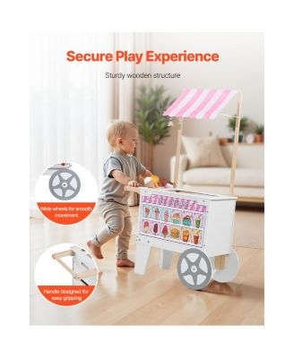 Kids Ice Cream Cart Playset with 20+ Accessories and Food Toys