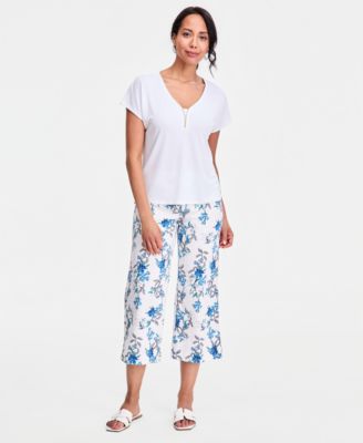 Women's Short-Sleeve Lurex-Knit Top