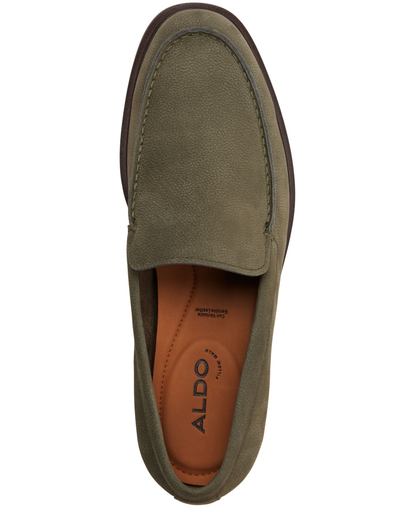 Мужские туфли ALDO Alfonso Slip-On Leather, цвет: Оливковый — фото 4