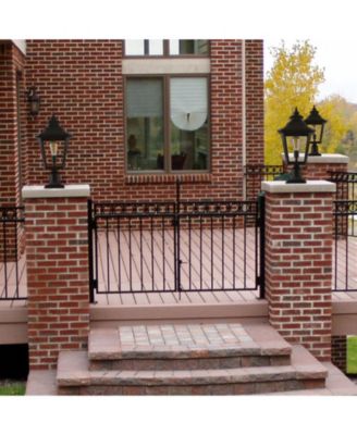 21"(H) 2-Pack Outdoor Post Lantern Light – Vintage Black Metal & Clear Glass Pillar Lamp for Garden, Gate, Driveway, and Pathway Lighting