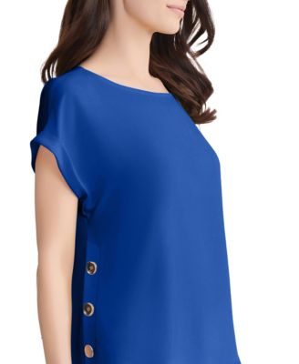 Women's Short-Sleeve Side-Button Blouse