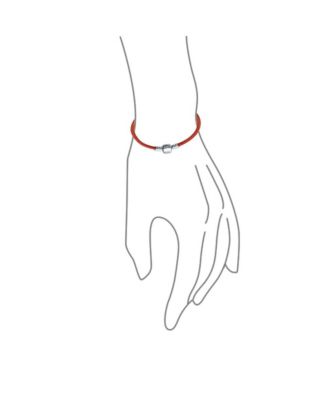 Red Pink  Leather Bracelet Fits European Beads Charm Sterling Silver