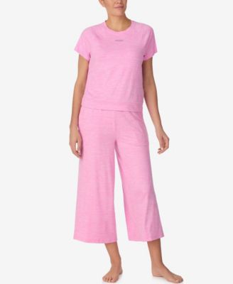 Women's Short-Sleeve Top and Wide-Leg Pajama Set, 2-Piece Set