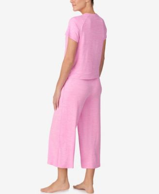 Women's Short-Sleeve Top and Wide-Leg Pajama Set, 2-Piece Set