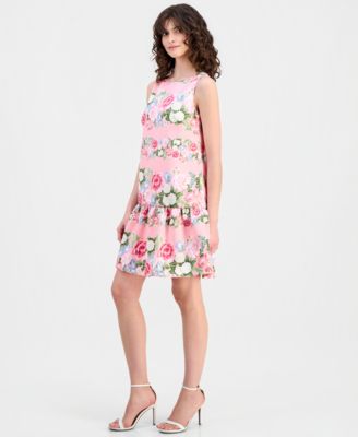 Women's Floral Print Sleeveless Shift Dress