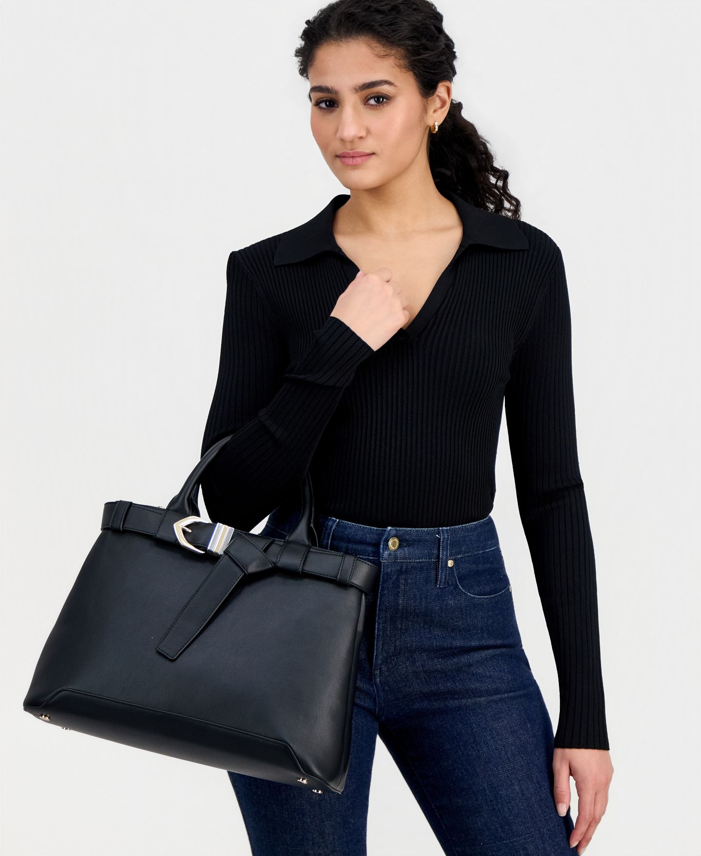 Женская сумка I.N.C. International Concepts Bondaa Satchel, цвет: Чёрный — фото 5