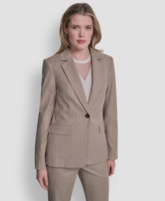 Women's Vertical Pinstripe Blazer Jacket
