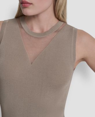 Women's Sleeveless Crewneck Sweater Top