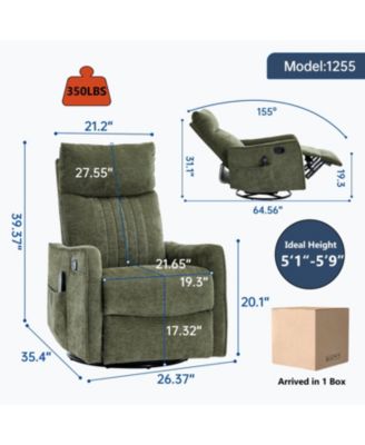 Streamdale Green Heat Massage Rocker Recliner Chair