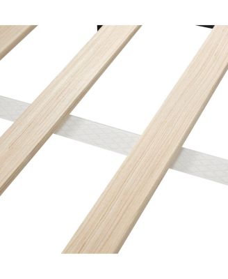 Streamdale Full Size Upholstered Grounded Bed with Bedside Desk & Stool, Gray