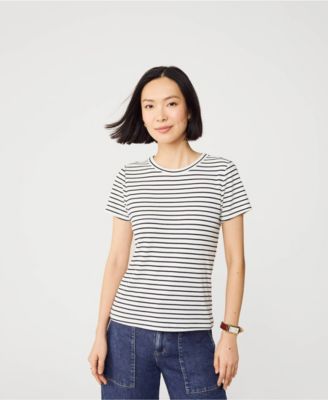 Women's Drapey Rib Fitted Short Sleeve Mini T-Shirt