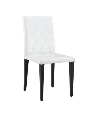  PU Dining Chair with Ergonomic Buckle Backrest