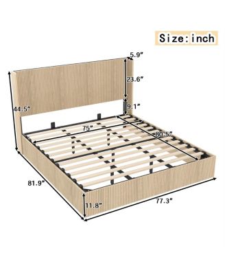 Concave undulating storage bed frame with lifting function