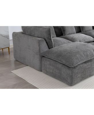 Cloud Couch Oversized Modular Sectional Sofa, 4-Seat with 2 Ottomans