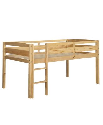 Twin Wood Loft Bed Low Loft Beds with Ladder