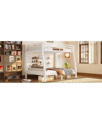  Metal Full XL over Queen Bunk Bed for Teens/Adults - Space-Saving, Noise Reduced, No Box Spring
