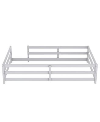 Twin Size Montessori Floor Bed with Fence