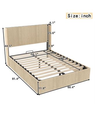 Raised Oak Storage Bed Frame
