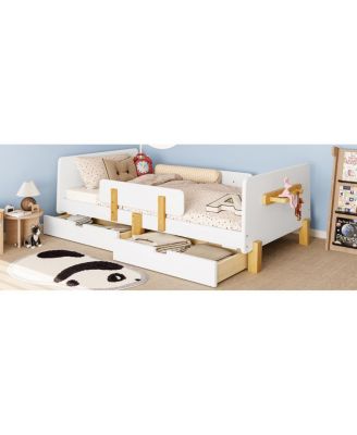 Platform Bed with Storage, Solid Wood Frame, No Box Spring Needed