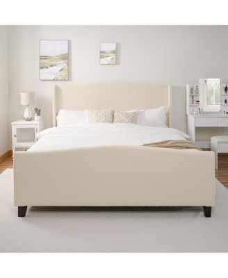 Streamdale King Size Teddy Velvet Upholstered Bed Frame with Headboard & Footboard (White