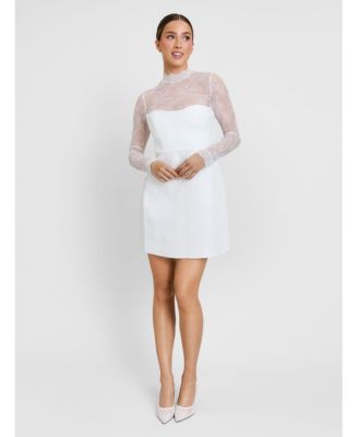 Women's Lace Sleeve Cup Detail Mini Dress