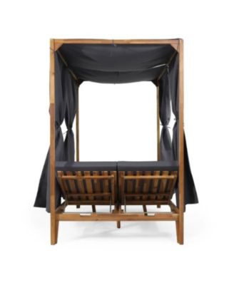 Kenzie Outdoor Daybed With Adjustable Lounges And Curtains