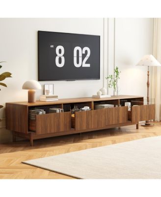 Streamdale 78" TV Stand for Living Room - Modern Entertainment Center with Drawers & Glass