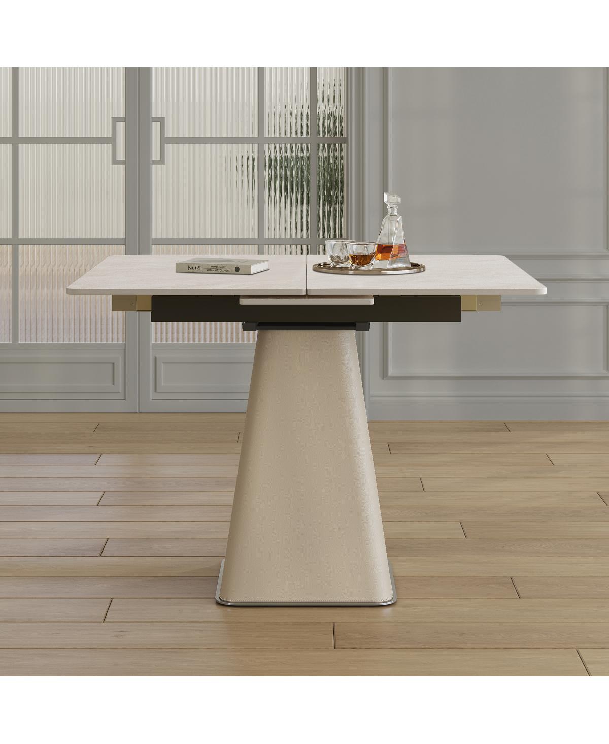 Streamdale Furniture Retractable Rock Slab Folding Dining Table