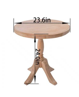 Streamdale 23.6" Round Wooden End Table, 2 Heights Available, Natural