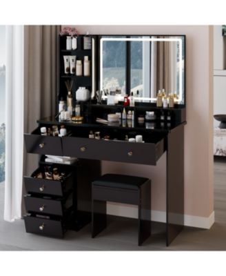 41" LED Mirror Vanity Table & Stool